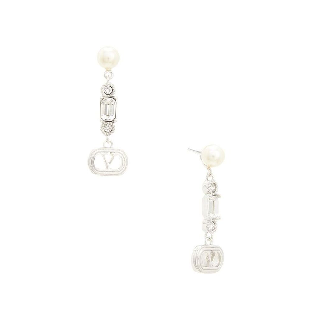 Valentino Ovalette Swarovski Pearl Earrings